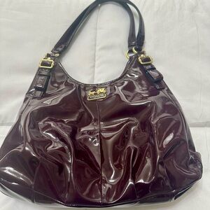 Coach Madison Plum Patent Leather Shoulder Bag